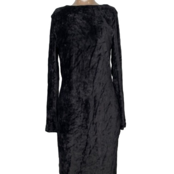 NEW POLO Ralph Lauren Women's Dress Velvet Scoopback Size M Black - Picture 1 of 1